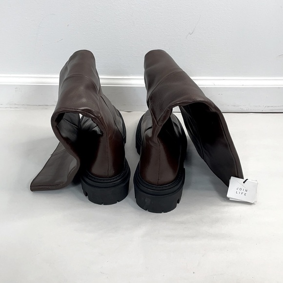 New Zara Tall Lug Sole Leather Boots - Picture 8 of 10